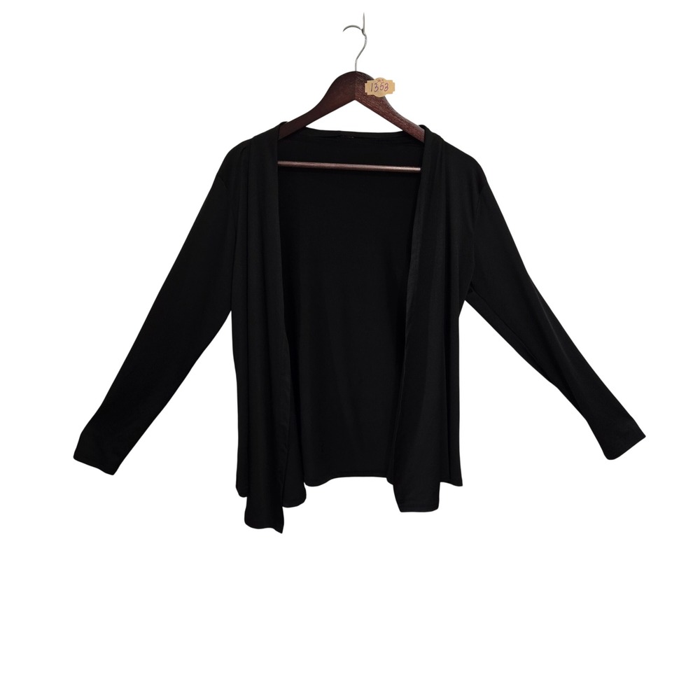 Hotouch Womens Black Open Front Cardigan‎ Long Sleeve Lightweight Knit Size M